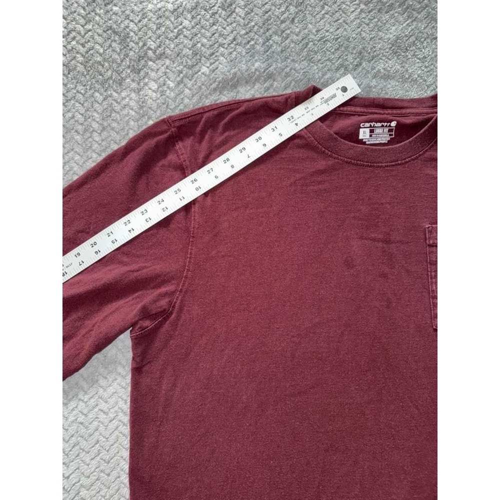 Carhartt Mens Burgundy Original Fit Long Sleeve Outdoor Casual Top Size‎ XL - Picture 8 of 9